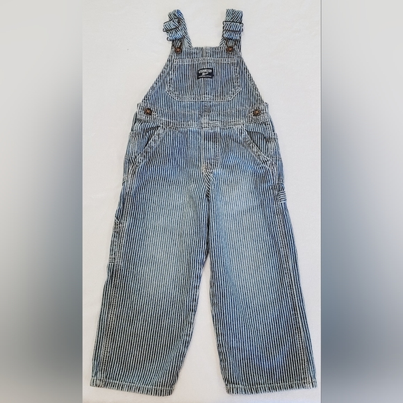 OshKosh B'gosh Other - VINTAGE Oshkosh B'gosh DENIM Overalls Railroad Stripe 3 Toddler